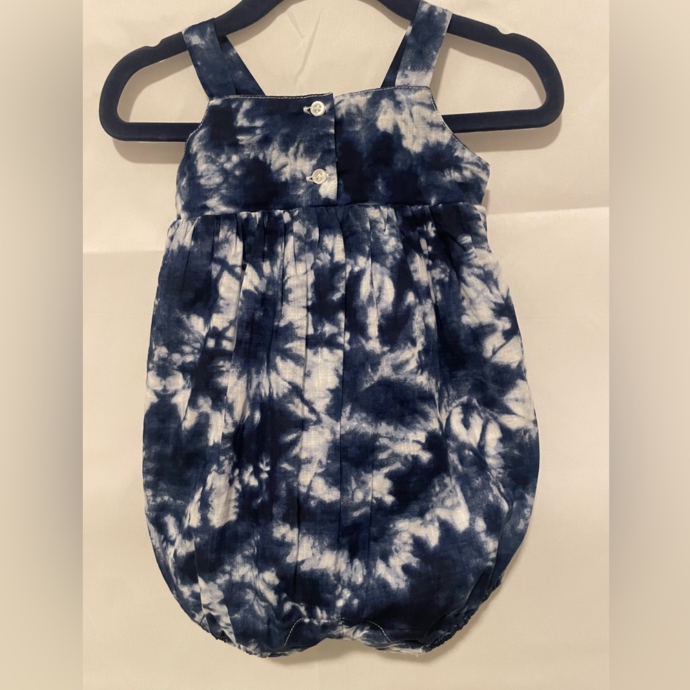 Baby Gap Girls Tye Dye Blue Romper 3-6M